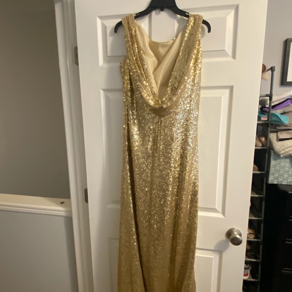 gold sequin gown. Street size 14, dress size 18. - Picture 1 of 4